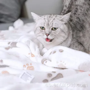 Puppy Cat Paw estampado de estampado lavable manta esponjosa